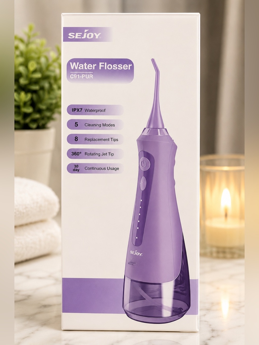 Purple Water Flosser – Cordless Oral Irrigator